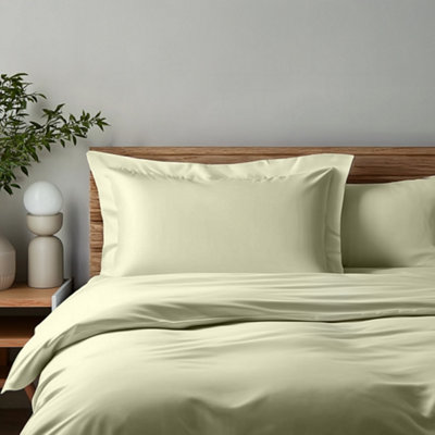 Luxury 400Tc Sateen Cotton Oxford Pillowcase Pair Hotel Quality Cream from B&Q