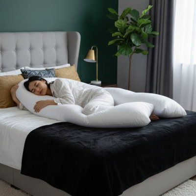 9Ft U Shaped Pregnancy Body Pillow Full Body Maternity Support For Back Hips Neck Pain Relief from B&Q