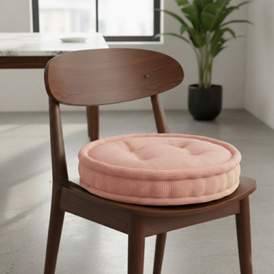 Teddy Fabric Round Booster Cushion Soft Seat Riser Pad For Dining Chair Pink from B&Q