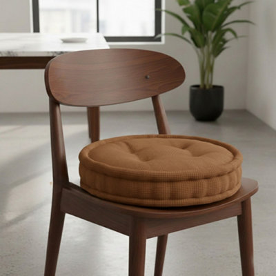 Teddy Fabric Round Booster Cushion Soft Seat Riser Pad For Dining Chair Chocolate from B&Q