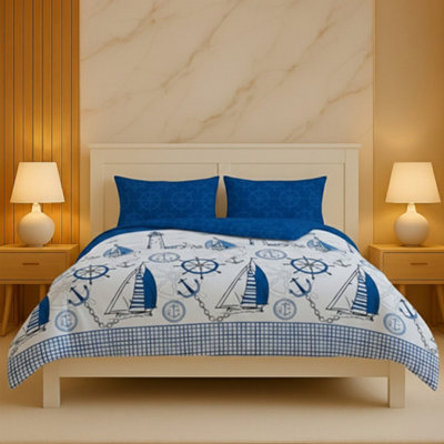 Pirate Duvet Cover Set Adventure Themed Bedding With Pillowcases Blue from B&Q
