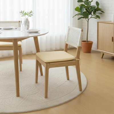 Foam Seat Pad With Ties Comfortable Chair Cushion For DiningKitchen Garden Seating Beige from B&Q