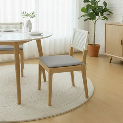 Foam Seat Pad With Ties Comfortable Chair Cushion For DiningKitchen Garden Seating Grey from B&Q