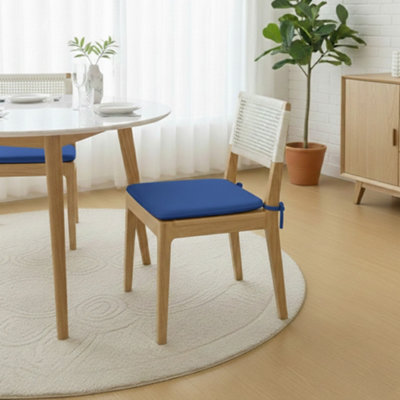 Foam Seat Pad With Ties Comfortable Chair Cushion For DiningKitchen Garden Seating Navy from B&Q