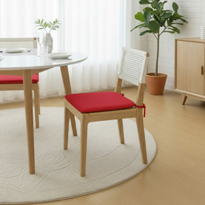 Foam Seat Pad With Ties Comfortable Chair Cushion For DiningKitchen Garden Seating Red from B&Q