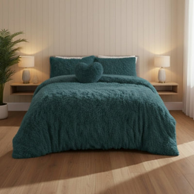 Super Fluffy Duvet Cover Ultra SoftCloud-Like Comfort Snug Sleep Teal from B&Q