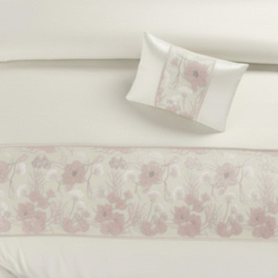 Oblong Floral Pink Cushion Luxury Rectangular Decorative Accent from B&Q