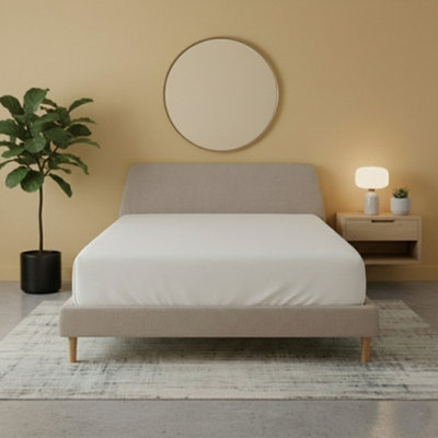 Flannelette Fitted Sheet Soft Brushed Cotton Bedding Warmth Comfort White from B&Q