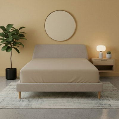 Flannelette Fitted Sheet Soft Brushed Cotton Bedding Warmth Comfort Beige from B&Q