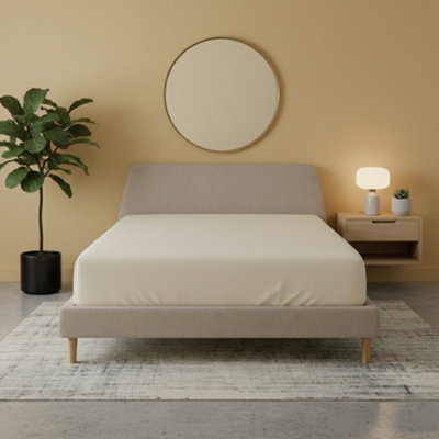 Flannelette Fitted Sheet Soft Brushed Cotton Bedding Warmth Comfort Cream from B&Q