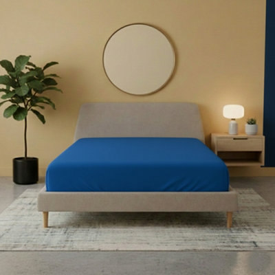 Flannelette Fitted Sheet Soft Brushed Cotton Bedding Warmth Comfort Teal from B&Q