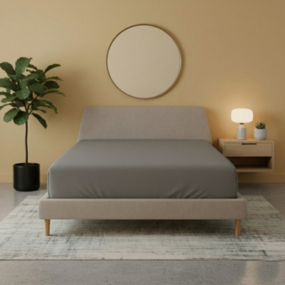 Flannelette Fitted Sheet Soft Brushed Cotton Bedding Warmth Comfort Grey from B&Q