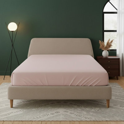 Flannelette Fitted Sheet Extra Deep 40Cm Skirt Soft Brushed Cotton Pink from B&Q