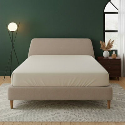 Flannelette Fitted Sheet Extra Deep 40Cm Skirt Soft Brushed Cotton Cream from B&Q
