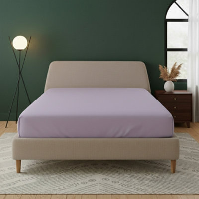 Flannelette Fitted Sheet Extra Deep 40Cm Skirt Soft Brushed Cotton Lilac from B&Q