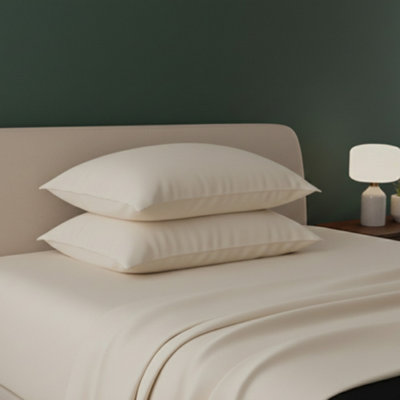  - Flannelette Pillowcases Soft Brushed Pillow Covers Warmth And Comfort Cream
