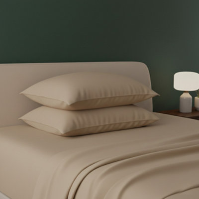 - Flannelette Pillowcases Soft Brushed Pillow Covers Warmth And Comfort Beige