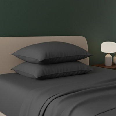  - Flannelette Pillowcases Soft Brushed Pillow Covers Warmth And Comfort Grey