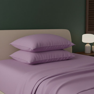  - Flannelette Pillowcases Soft Brushed Pillow Covers Warmth And Comfort Lilac