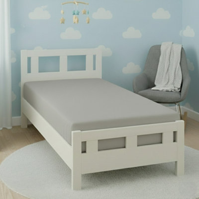Flannelette Cot Bed Fitted Sheet Soft Brushed Cotton Bedding Comfort Grey from B&Q