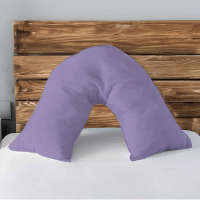 Microfibre Soft Touch V Shape Plain Dyed Pillowcase Lilac from B&Q