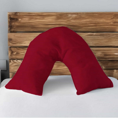 Microfibre Soft Touch V Shape Plain Dyed Pillowcase Red from B&Q