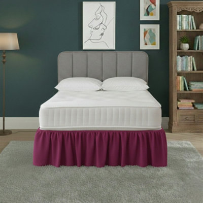 Snug City Unisex Fuchsia Base Valance Polycotton Sheet For Divan Beds Easy Care Bed Base Cover In | Size: Double - Image 3
