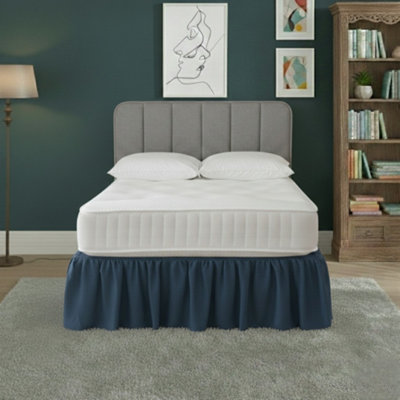 Base Valance Polycotton Sheet For Divan Beds Easy Care Bed Base Cover Mid Blue from B&Q