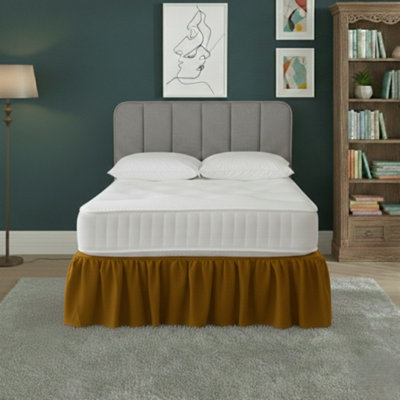 Base Valance Polycotton Sheet For Divan Beds Easy Care Bed Base Cover Mustard from B&Q