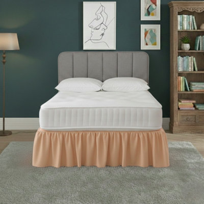 Base Valance Polycotton Sheet For Divan Beds Easy Care Bed Base Cover Peach from B&Q