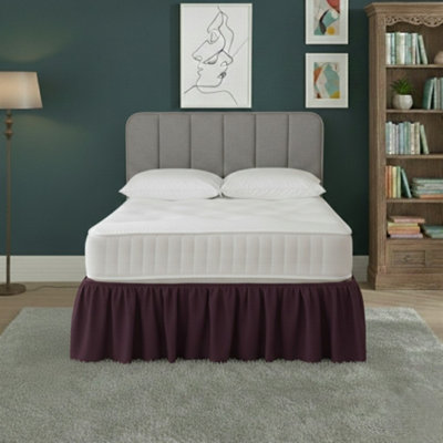 Base Valance Polycotton Sheet For Divan Beds Easy Care Bed Base Cover Plum from B&Q