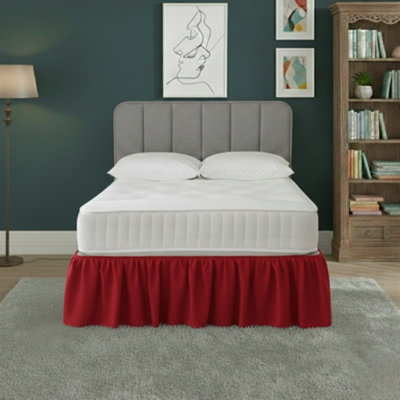 Base Valance Polycotton Sheet For Divan Beds Easy Care Bed Base Cover Red from B&Q
