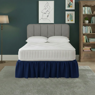 Base Valance Polycotton Sheet For Divan Beds Easy Care Bed Base Cover Blue from B&Q