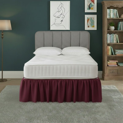 Base Valance Polycotton Sheet For Divan Beds Easy Care Bed Base Cover Wine from B&Q