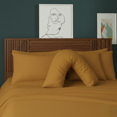 V Shape Pillowcase For Support Maternity Pillows Polycotton Easy Care Mustard from B&Q