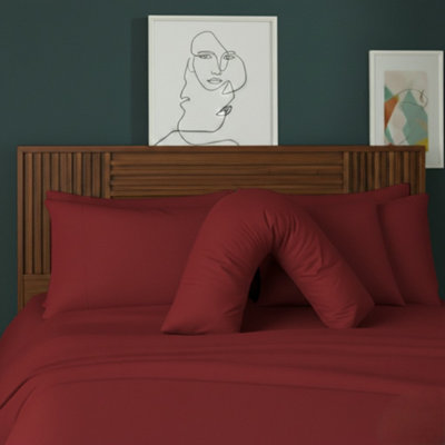 V Shape Pillowcase For Support Maternity Pillows Polycotton Easy Care Red from B&Q