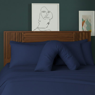 V Shape Pillowcase For Support Maternity Pillows Polycotton Easy Care Blue from B&Q