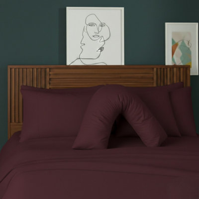 V Shape Pillowcase For Support Maternity Pillows Polycotton Easy Care Wine from B&Q