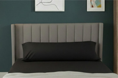 Bolster Support Pillow Pillowcase Plain Dyed Pillow Linen Easy Care BlackDouble 4Ft6 from B&Q