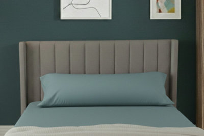 Bolster Support Pillow Pillowcase Plain Dyed Pillow Linen Easy Care Duck Egg BlueSuper King 6Ft from B&Q