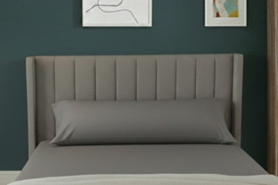 Bolster Support Pillow Pillowcase Plain Dyed Pillow Linen Easy Care GreyKing 5Ft from B&Q