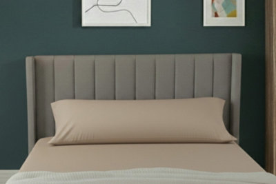 Bolster Support Pillow Pillowcase Plain Dyed Pillow Linen Easy Care BeigeSuper King 6Ft from B&Q
