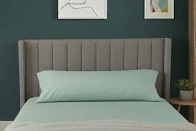 Bolster Support Pillow Pillowcase Plain Dyed Pillow Linen Easy Care MintSingle 3Ft from B&Q