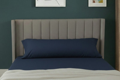 Bolster Support Pillow Pillowcase Plain Dyed Pillow Linen Easy Care NavySuper King 6Ft from B&Q