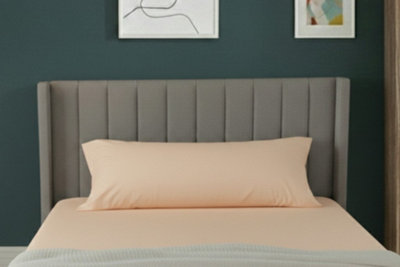 Bolster Support Pillow Pillowcase Plain Dyed Pillow Linen Easy Care PeachDouble 4Ft6 from B&Q