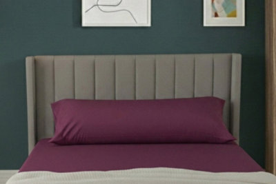 Bolster Support Pillow Pillowcase Plain Dyed Pillow Linen Easy Care PlumKing 5Ft from B&Q