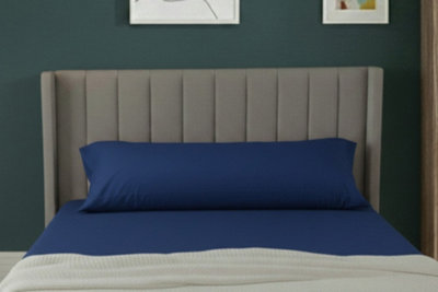 Bolster Support Pillow Pillowcase Plain Dyed Pillow Linen Easy Care BlueSuper King 6Ft from B&Q