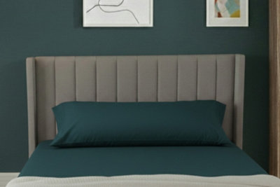 Bolster Support Pillow Pillowcase Plain Dyed Pillow Linen Easy Care TealSingle 3Ft from B&Q