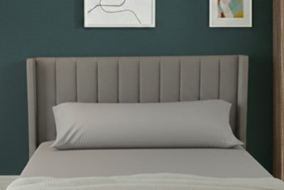 Bolster Support Pillow Pillowcase Plain Dyed Pillow Linen Easy Care SilverSmall Double 4Ft from B&Q