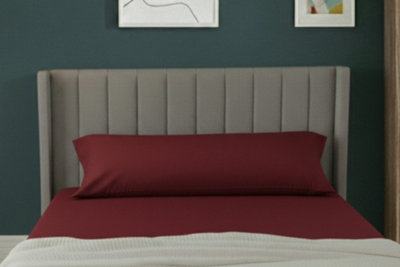 Bolster Support Pillow Pillowcase Plain Dyed Pillow Linen Easy Care RedSmall Double 4Ft from B&Q